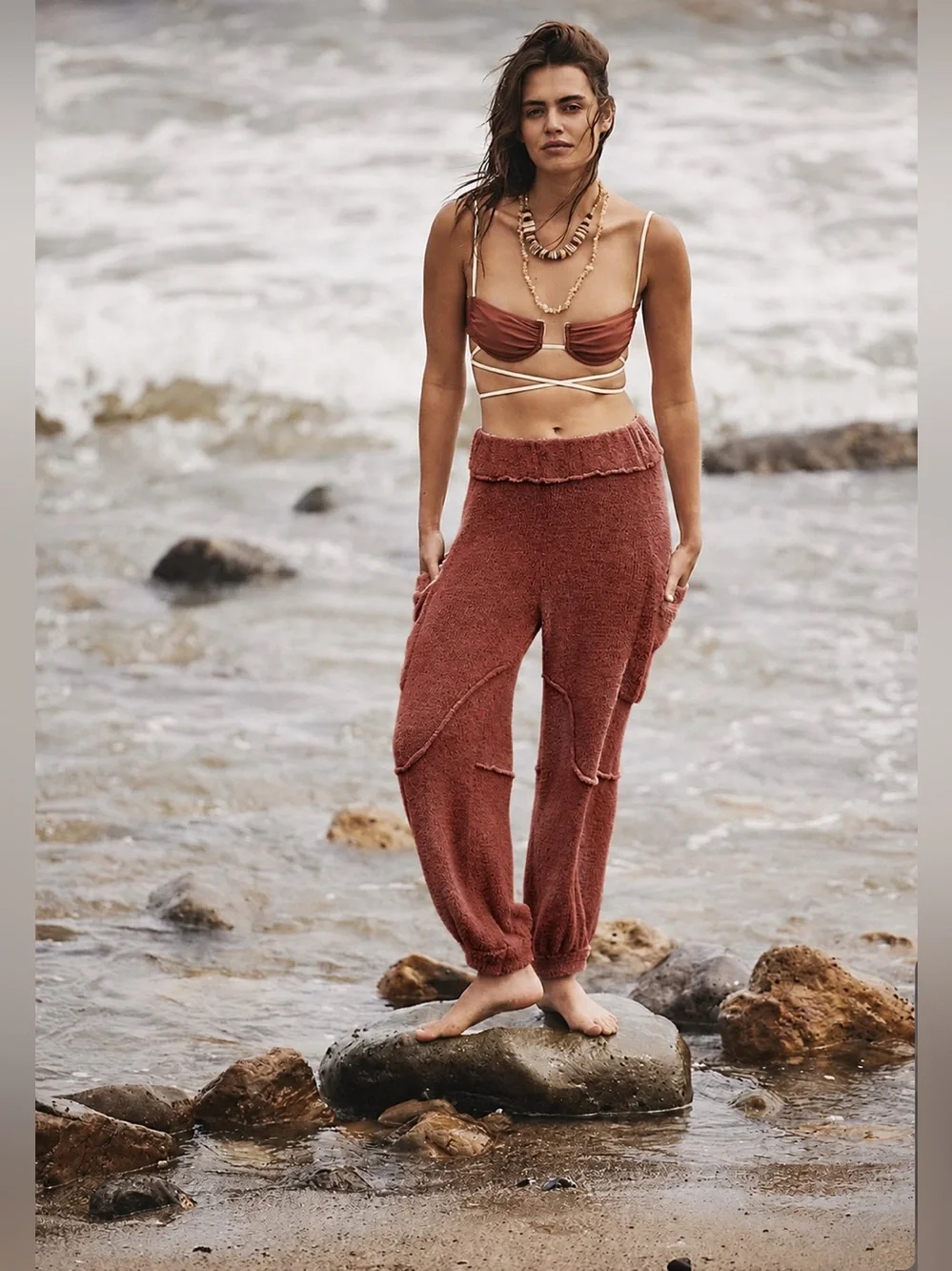 🌺Free People Beach Terry Dane Jogger— Rust